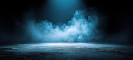 An empty room with smoke coming out of the floor photo