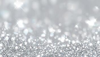 Silver glitter background with sparkles photo
