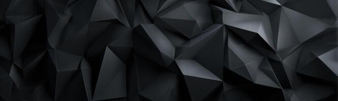 Abstract Black Texture with Geometric Patterns and Complex Shadows Dark Surface with Multiple Angles and Creases Deep Colors in Artistic Design photo