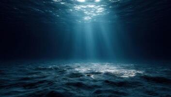 A Deep Dive into the Oceanic Realm Exploring Underwater Landscapes Sunlight Piercing Through the Depths Discovering Marine Ecosystems and Embracing the Serenity of the Vast Blue Expanse photo