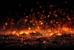 A close up of a fire with sparks and sparks photo