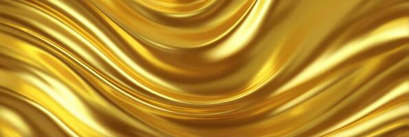 Golden fabric background with waves photo