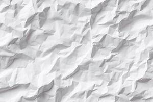The Intricate Landscape of Wrinkled Paper A Study in Textural Depths and Dynamic Light Play Across a Textured White Surface Embracing Abstract Art photo