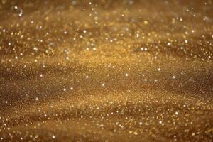 Gold glitter background with stars and sparkles photo