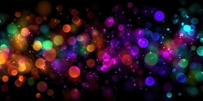 Colorful lights on a black background photo