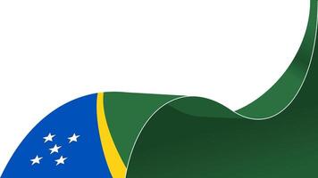 waving flag of solomon islands ribbon background with copy space for text. solomon islands national day vector