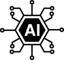 AI Processor Icon Isolated on White Background. Artificial Intelligence Icon vector