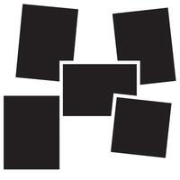 Five blank polaroid pictures with shadow isolated on white background. Empty picture frames. vector