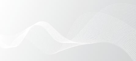 Abstract white background with flowing wavy lines. Modern white background with curve wave technology lines vector