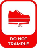 Do not trample sticker icon vector