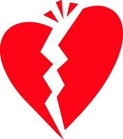 Broken heart icon. Heartbreak or divorce flat icon for apps and websites. Beautiful heart icon vector