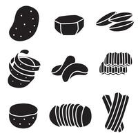 set of potatoes good for icon, symbol, silhouette design, element design, etc vector