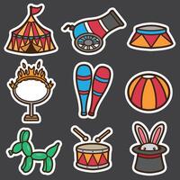 sets of circus good for sticker, badge, element design, printable, etc vector