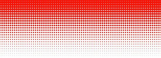 Red color halftone gradient texture. Vanishing cartoon polka dot background. Repeating dotted gradation pattern. Fading comic pop art overlay backdrop. Raster halfton patern effect wallpaper. vector