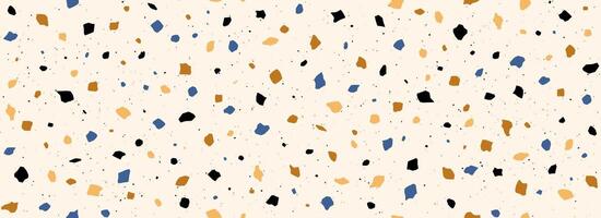 Light beige Terrazzo seamless pattern. Repeating granite stone texture. Color Italian mosaic surface design for paving, floor tile swatch, decoration. Venetian marble background concept vector