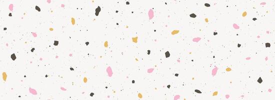 Light beige Terrazzo seamless pattern. Repeated granite stone texture. Color Italian mosaic surface design for paving, floor tile swatch, decoration. Repeated Venetian marble background concept vector