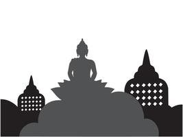 Vesak Day Frame Outline Background line art vector