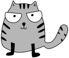 The mischievous gray cat vector