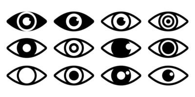 collection of simple eye icons vector