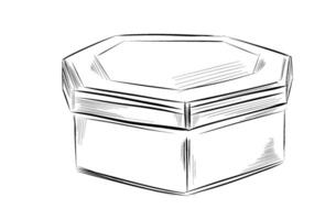 Cookie jar with lid outline sketch vector