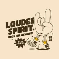 Cool Retro Rock Hand Character with Bold Statement vector