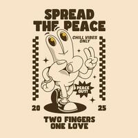 Spread the Peace with Cool Retro Vibes Everywhere vector