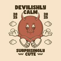 A Calm Little Devil with an Unexpectedly Adorable Charm vector