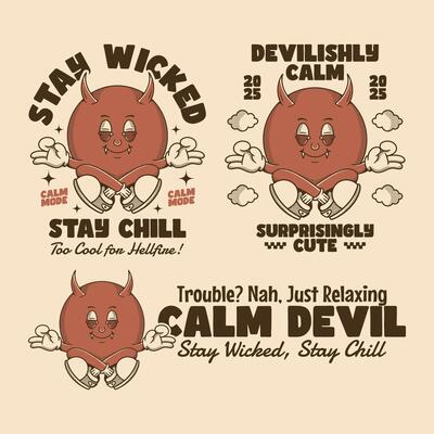Funny Calm Devil Poses with Cool and Relaxed Attitude Quotes