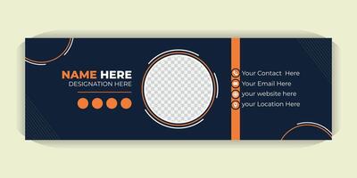 Professional Email Signature Design, Custom HTML Templates with Photo, Contact Info and Social Media Icons, Perfect for Gmail, Outlook and Mail vector
