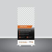 Roll Up Design Template, Multipurpose Brochure, Flyer, Flag Banner Layouts, Elegant Roll Up Banner, Design for X-Banners, Flyers, and Marketing vector