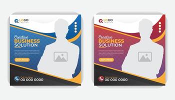 Modern and Unique square web banner for social media post template design vector