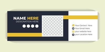 Minimal Email Signature for Business, Professional Corporate Design, Responsive Email Footer Template, Flat Corporate Signature Design vector