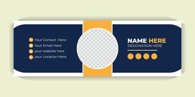 Modern Business Email Signature, email footer or flat mail template, Professional Email Signature Template, Corporate, Modern and Customizable vector