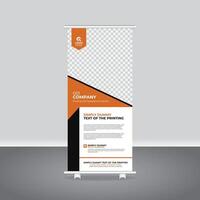 Premium Roll Up Banner Template for Corporate Branding Solutions, Business Roll Up Standee Design with Modern and Unique Aesthetic vector