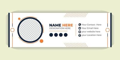 Email Signature Design, Professional and Customizable HTML Templates with Photo, Contact Info and Social Media Icons for Gmail, Outlook and Branding vector