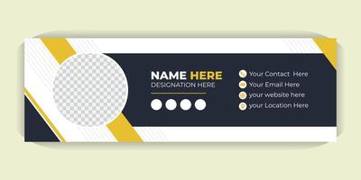 Corporate Email Signature, Minimal and Modern Mail Footer, Clean Business Email Signature Template, Elegant Flat Design vector