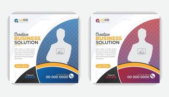 Creative and stylish square web banner for social media post template design vector