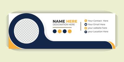 Professional Business Email Signature, email footer or flat mail template, Modern Business Email Signature Template, Unique and Elegant Design vector