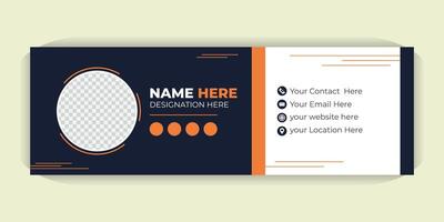 Professional Email Signature Design, Customizable HTML Templates with Photo, Contact Info and Social Media Icons for Gmail, Outlook and Branding vector