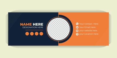 Email Signature Design, Customizable HTML Templates with Photo, Contact Info and Social Media Icons for Gmail, Outlook and Professional Branding vector