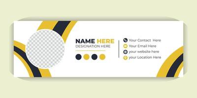 Professional Flat Mail Footer, Business Email Signature Layout, Clean Corporate Email Signature, Mobile-Ready Template vector
