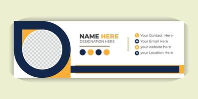 Modern Email Signature Design, email footer or flat mail template, Elegant Corporate Email Signature, Modern Business Template vector