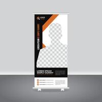 Professional Roll Up Banner Template, Design for Events and Marketing, Modern Rectangle Roll Up Banner 32 inch 71 inch, Design for Flyers and Brochures vector