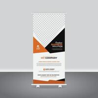 Corporate Roll Up Banner Design with Creative Layout for Agencies, Customizable Pull Up Banner Template vector
