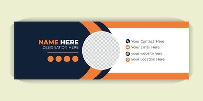 Professional Email Signature Design Template, Customizable, Modern, and Responsive Signature for Business Branding, Contact Info and Social Media Links vector