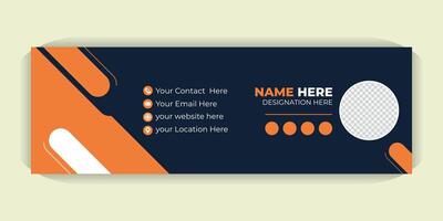 Professional Email Signature Design, Customizable HTML Templates with Photo, Contact Info and Social Media for Gmail and Outlook vector