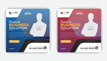 Unique and stylish square web banner for social media post template design vector