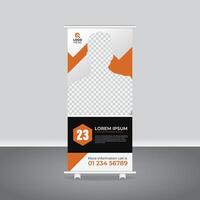 Sleek and Modern Roll Up Standee for Corporate Branding Events, Creative Agency Banner Template, Pull Up or Roll Up Style vector