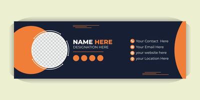 Corporate Email Signature Design, Customizable HTML Templates with Photo, Contact Info and Social Media Icons for Gmail, Outlook and Professional Branding vector