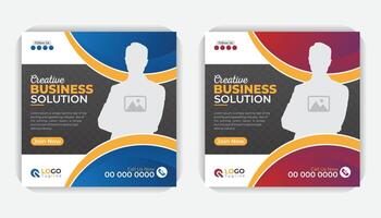 Modern and stylish square web banner for social media post template design vector